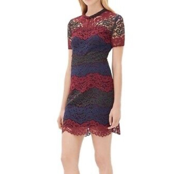 Sandro Rodney lace colorblock mini dress size 1 small worn on CW network - Picture 2 of 11
